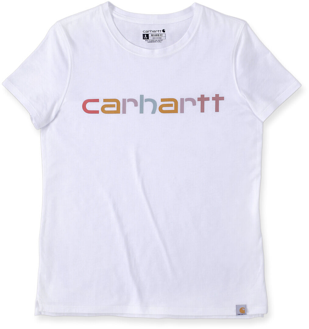 Carhartt Relaxed Fit Lightweight Multi Color Logo Graphic Camiseta de damas - Blanco