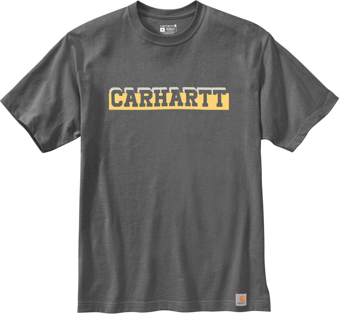 Carhartt Relaxed Fit Heavyweight Logo Graphic Camiseta - Gris