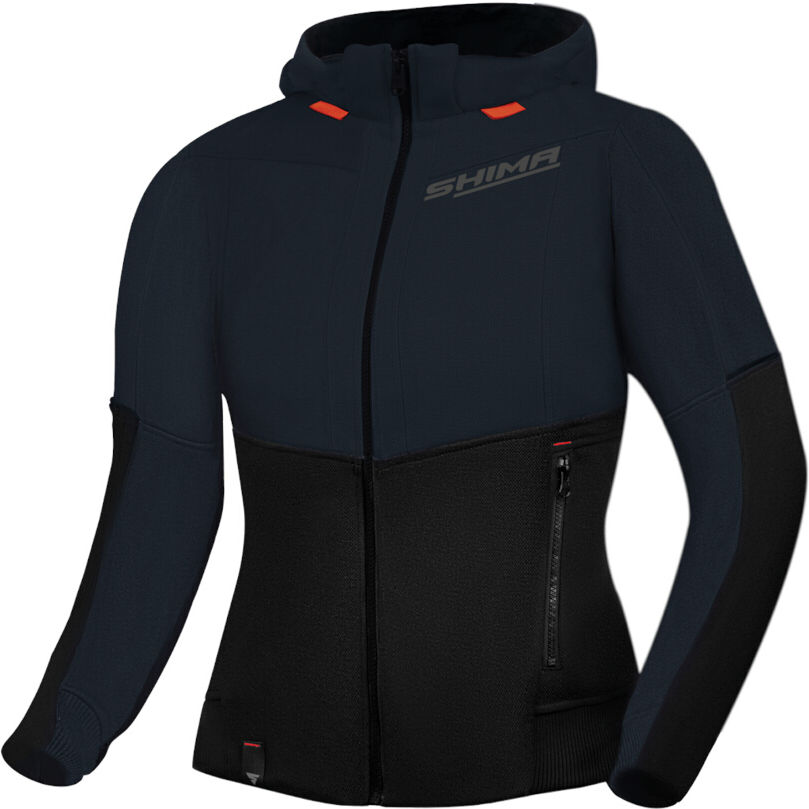 SHIMA Daybreaker Sudadera con capucha con cremallera de motocicleta para mujer - Gris (M)