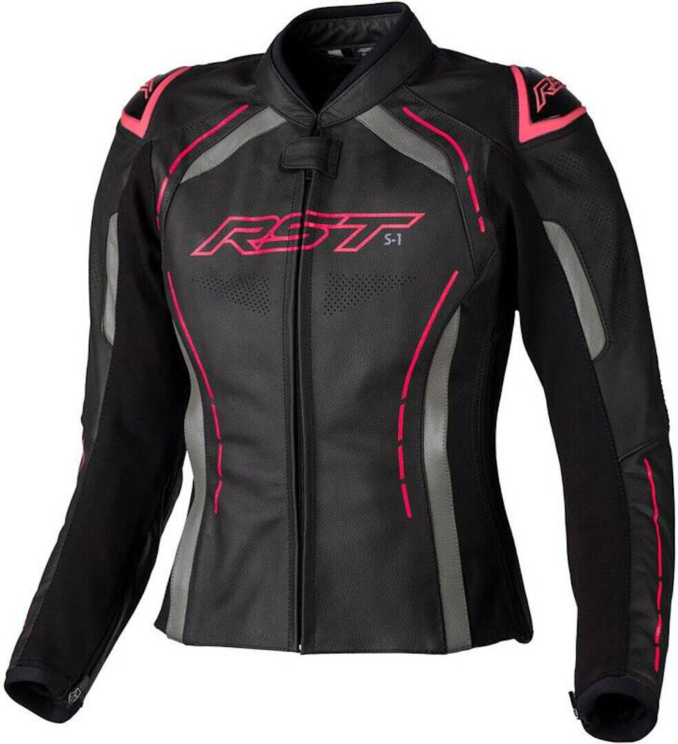 RST S1 Chaqueta de cuero para damas - Negro Rosa