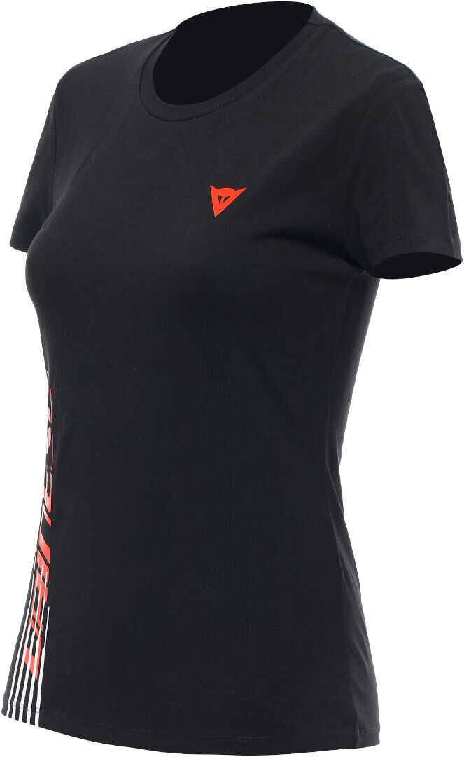 Dainese Logo Camiseta de mujer - Negro Rojo (2XL)