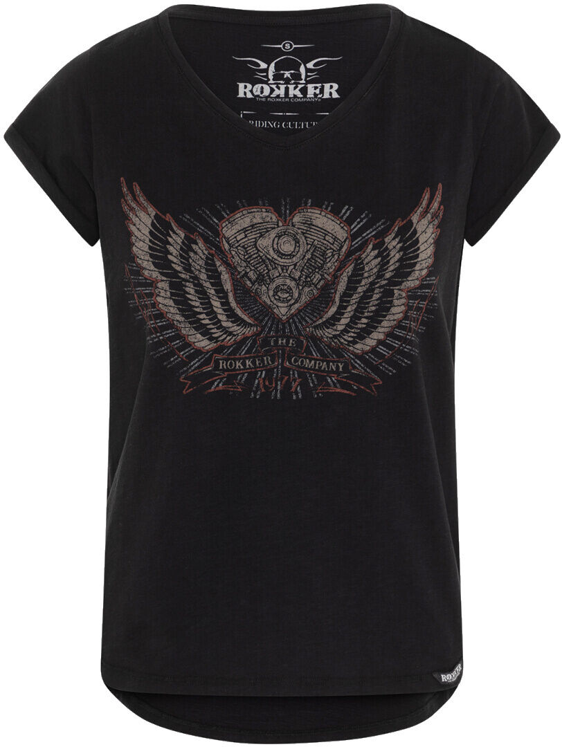 Rokker Heart Camiseta de mujer - Negro (XS)