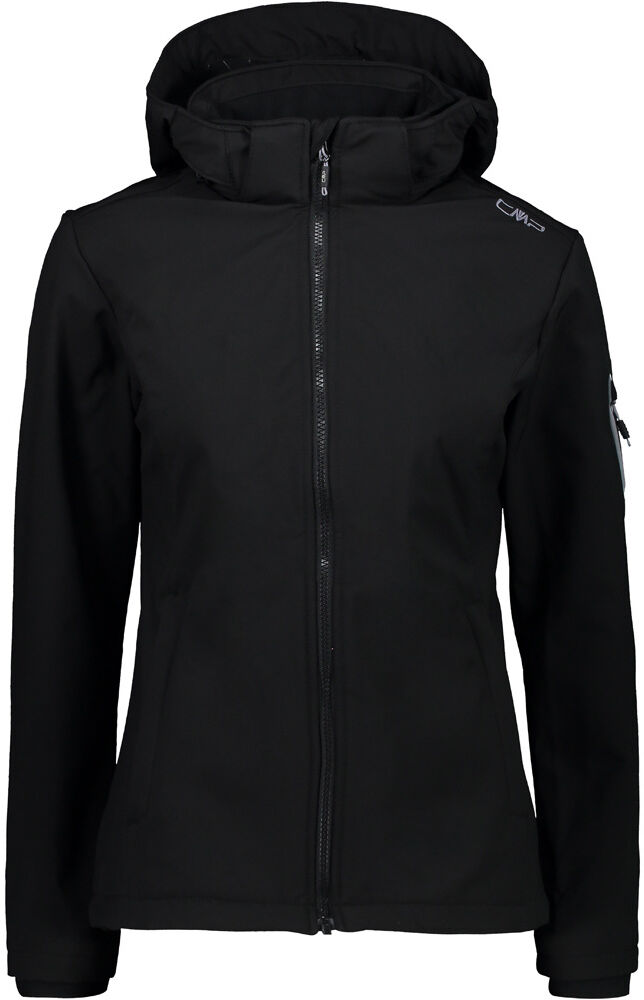 Cmp woman jacket zip hood chaqueta softshell mujer Negro (44)