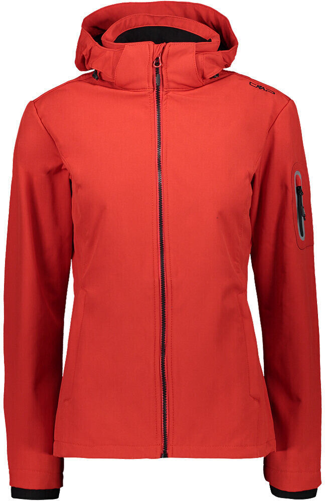 Cmp woman jacket zip hood chaqueta softshell mujer Rojo (48)