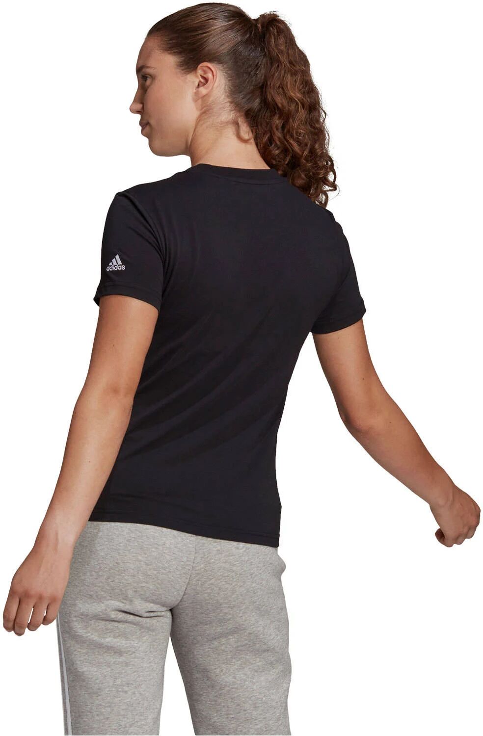 Adidas loungewear essentials slim logo camiseta manga corta mujer Negro (L)