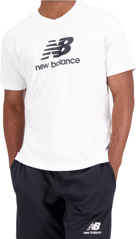 New Balance essentials stacked logo cotton short sleeve camiseta manga corta hombre Blanco (XL)