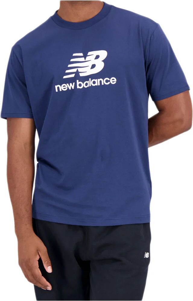 New Balance essentials stacked logo cotton short sleeve camiseta manga corta hombre Marino (XL)