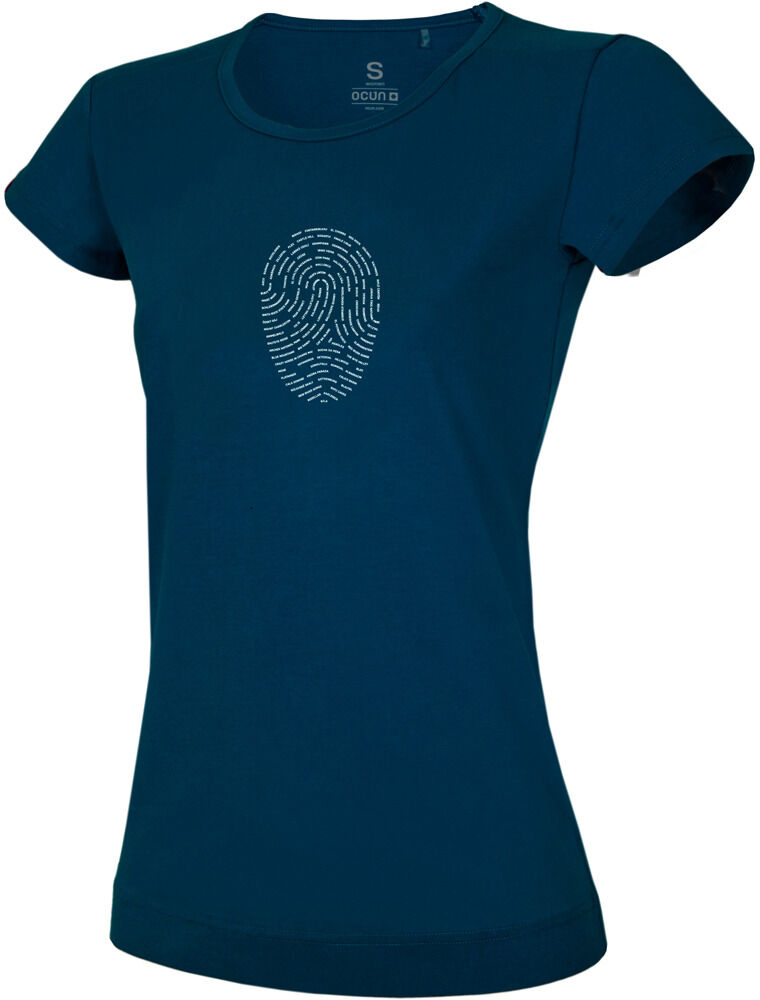 Ocun classic t fingerprint camiseta montaña manga corta mujer Azul (XS)