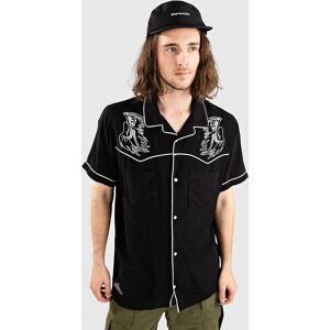 Broken Promises Duality Embroidered Button Up Paita musta