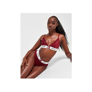 Tommy Jeans Lace Logo Thong, Red  - Red - Size: Small