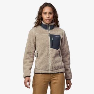 Naisten Patagonia Classic Retro-X Jkt – Fleecetakki  - Natural w/Smolder Blue - female - Size: M