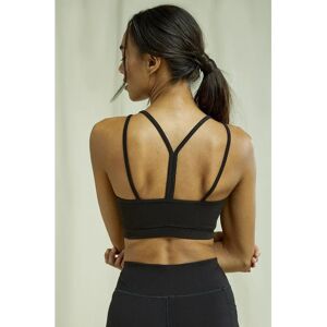 People Tree naisten Yoga Y-back Crop toppi - Luomupuuvillaa  - Black - female - Size: 8