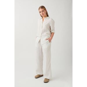 Gina Tricot - Linen trousers - pellavahousut - White - L - Female - White - Female