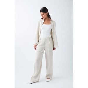 Gina Tricot - Linen trousers - pellavahousut - Beige - XS - Female - Beige - Female