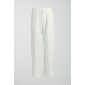 Gina Tricot - Petite linen trousers - pellavahousut - White - M - Female - White - Female