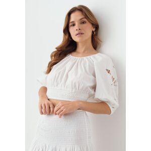 Gina Tricot - Broderie anglaise top - topit & paidat - White - XS - Female - White - Female