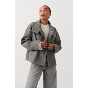 Gina Tricot - Short felt jacket - trenssitakit - Grey - M - Female - Grey - Female