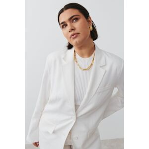 Gina Tricot - Linen blend blazer - bleiserit - White - 44 - Female - White - Female