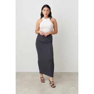 Gina Tricot - Soft touch ruched skirt - pitkät hameet - Grey - XL - Female - Grey - Female