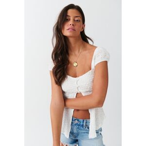 Gina Tricot - Structure button top - topit & paidat - White - XS - Female - White - Female