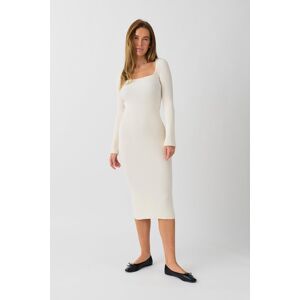 Gina Tricot - Knitted midi dress - neulemekot - White - L - Female - White - Female