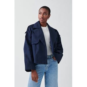 Gina Tricot - Short trench coat - trenssitakit - Blue - S - Female - Blue - Female