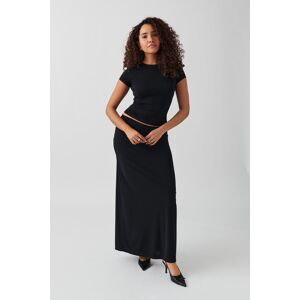 Gina Tricot - Low waist maxi skirt - pitkät hameet - Black - XXS - Female - Black - Female