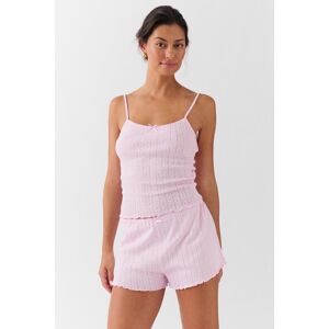 Gina Tricot - Pointelle shorts - pyjamat - Pink - XL - Female - Pink - Female