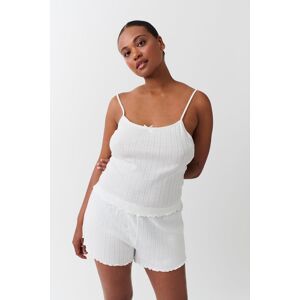 Gina Tricot - Pointelle shorts - pyjamat - White - XS - Female - White - Female