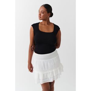 Gina Tricot - Boho skirt - minihameet - White - M - Female - White - Female