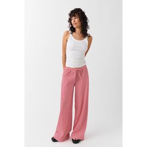 Gina Tricot - Striped soft trousers - Leveät housut - Red - XL - Female - Red - Female