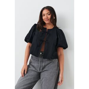 Gina Tricot - Puff sleeve blouse - Puserot - Black - S - Female - Black - Female
