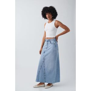 Gina Tricot - Vintage long denim skirt - farkkuhameet - Blue - 34 - Female - Blue - Female