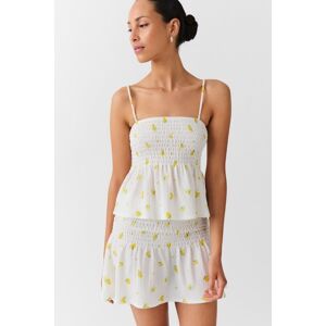 Gina Tricot - Smock singlet - Topit - White - L - Female - White - Female