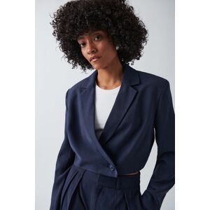 Gina Tricot - Boxy cropped blazer - bleiserit - Blue - 34 - Female - Blue - Female