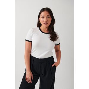 Gina Tricot - Contrast top - topit & paidat - White - XS - Female - White - Female