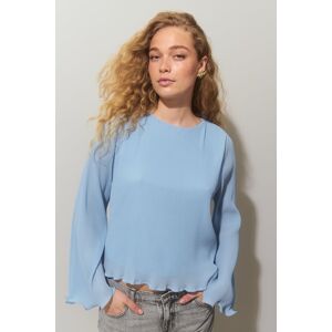 Gina Tricot - Pleated blouse - Puserot - Blue - 38 - Female - Blue - Female