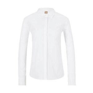 Boss Regular-fit blouse in stretch-cotton poplin