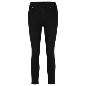 HUGO Extra-slim-fit jeggings in black denim with logo waistband