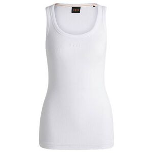 Boss Stretch-cotton slim-fit vest with ribbed structure