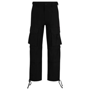 HUGO Regular-fit cargo trousers with stacked-logo strap