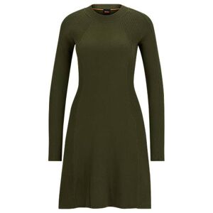 Boss Slim-fit long-sleeved dress with mixed structures