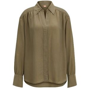 Boss Relaxed-fit blouse with concealed placket and point collar