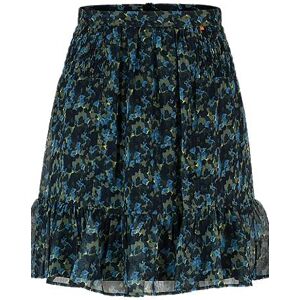 Boss Seasonal-print mini skirt with volant hem