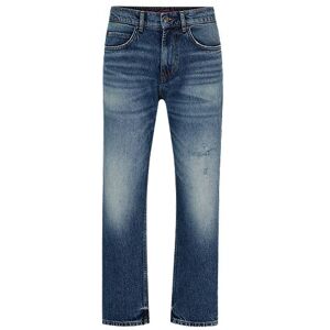 HUGO Loose-fit jeans in vintage-washed comfort-stretch denim