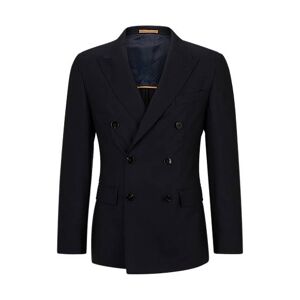 Boss Double-breasted slim-fit jacket in structured virgin wool