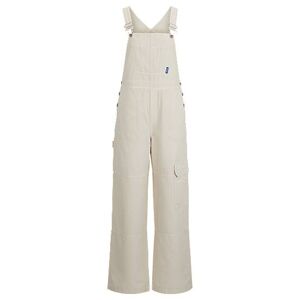 HUGO Relaxed-fit dungarees in cotton canvas