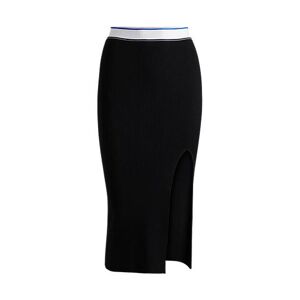 HUGO Slim-fit knitted skirt with logo waistband