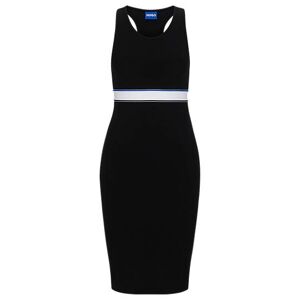 HUGO Slim-fit dress in stretch cotton with branded waistband
