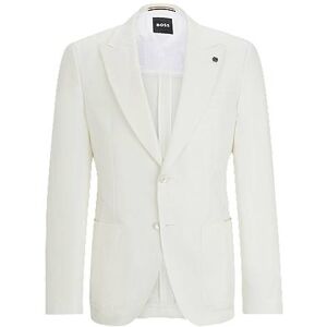 Boss Slim-fit jacket in micro-patterned linen